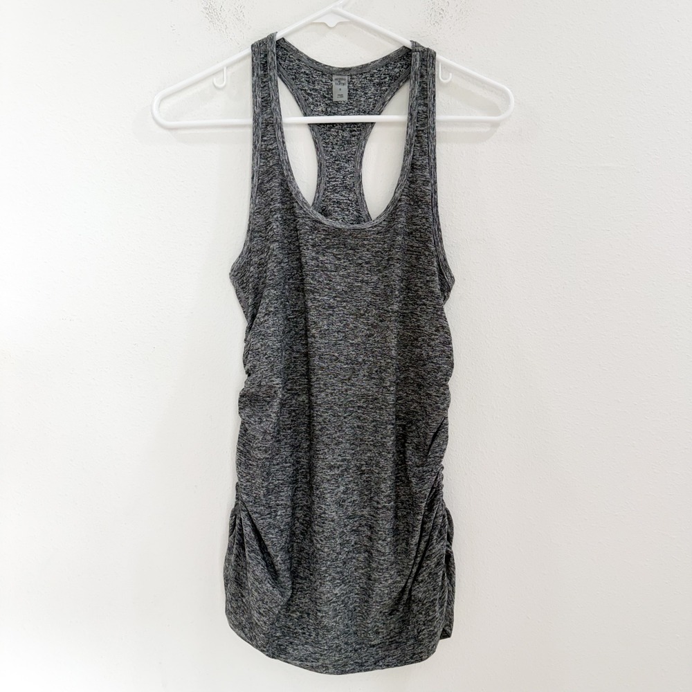 Beyond Yoga Maternity Racerback Tank Top Ruched Gray S - Picture 2 of 4